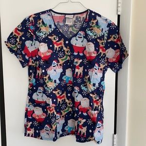 Rudolph & Friends Christmas / Holiday Scrub Top